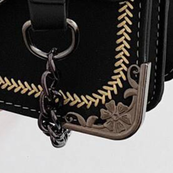 Graphite Chain Mini Floral Crossbody Black - Picture 6 of 6